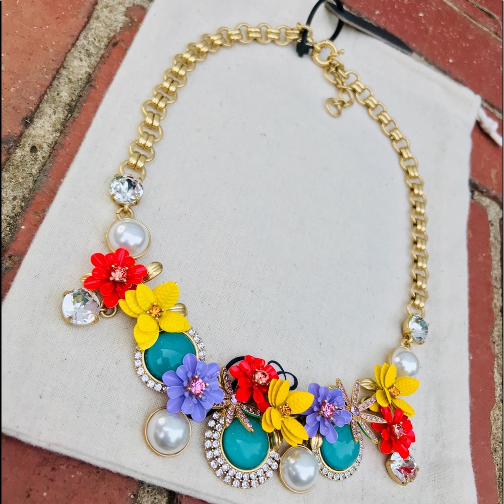 J. Crew Tropical Bloom Statement Necklace NWT